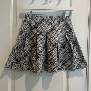 H&M Black and pink Plaid Mini Skirt size 2